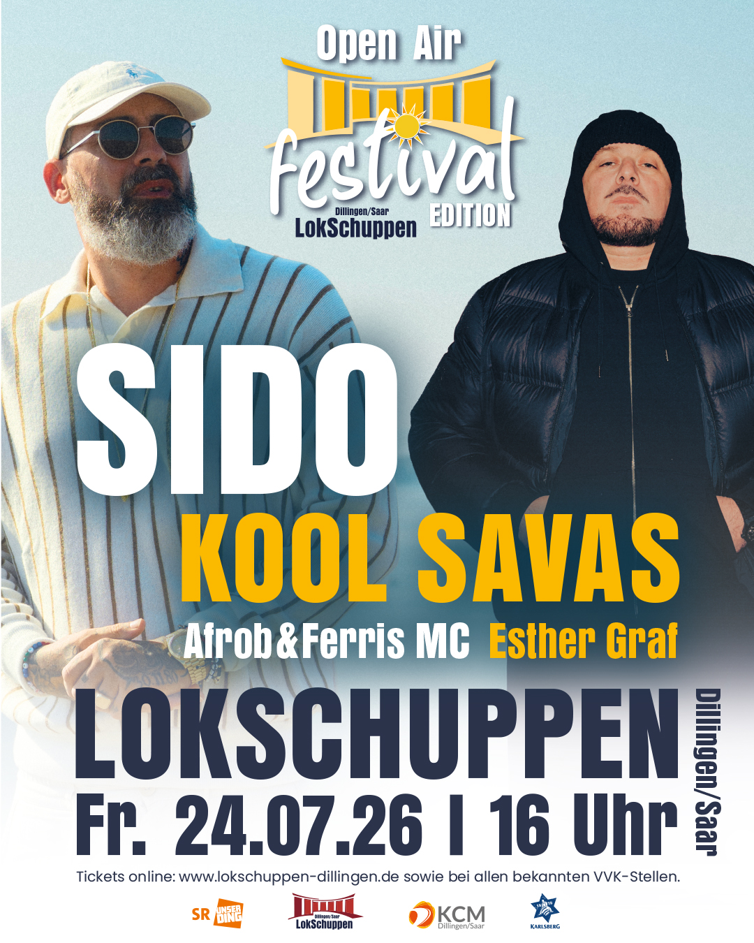 SIDO, Kool Savas, Afrob & Ferris MC, Esther Graf — Open Air im Lokschuppen Dillingen